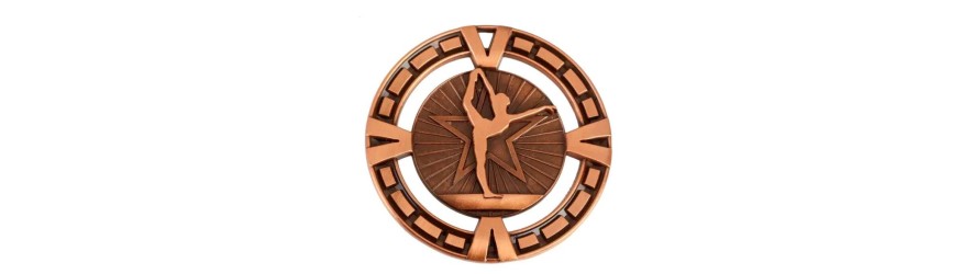 VARSITY GYMNASTIC MEDAL 60MM  - AVAILABLE IN GOLD OR BRONZE 